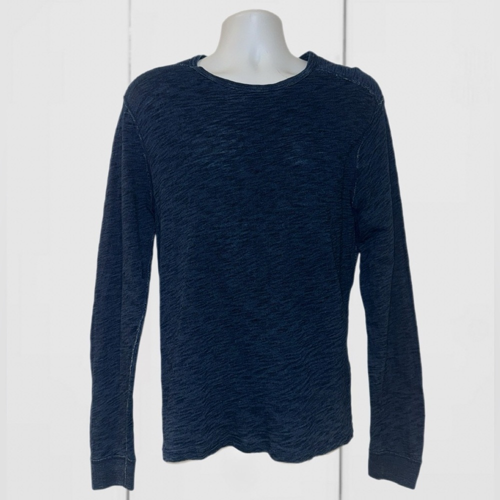 Wallace & Barnes Indigo Long Sleeve Henley Shirt Men’s Medium